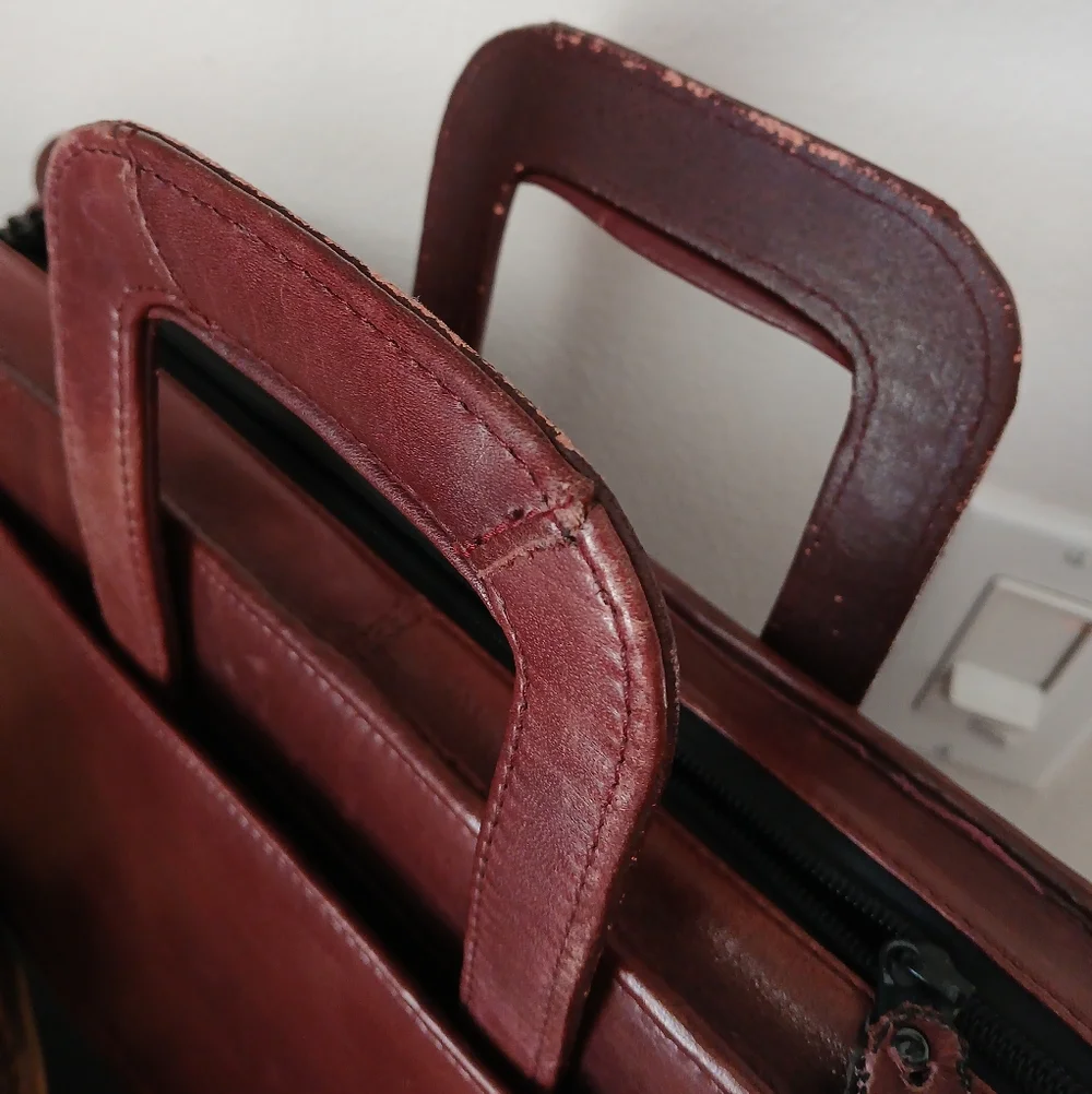 Business DiBagaggio Leather BRIEFCASE Portfolio OFFICE ATTACHE Laptop Work BAG